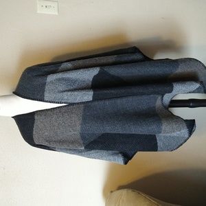 Steve Madden Plaid Poncho Shawl